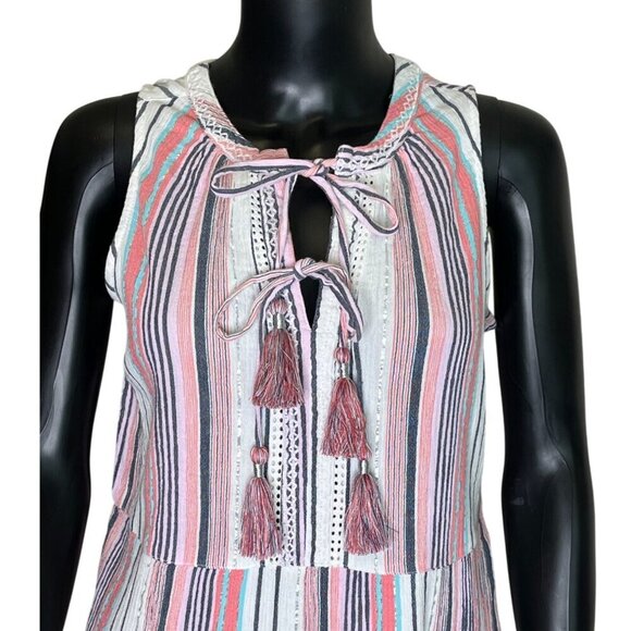 Tommy Bahama Mykonos Stripe Tiered Coverup Dress Coral Multicolor Size Small NWT - Picture 9 of 11